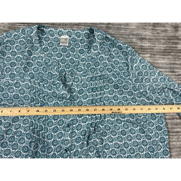 Terra & Sky Top Womens 1X Green‎ Button Up Long Sleeve Polyester Casual - Picture 4 of 14